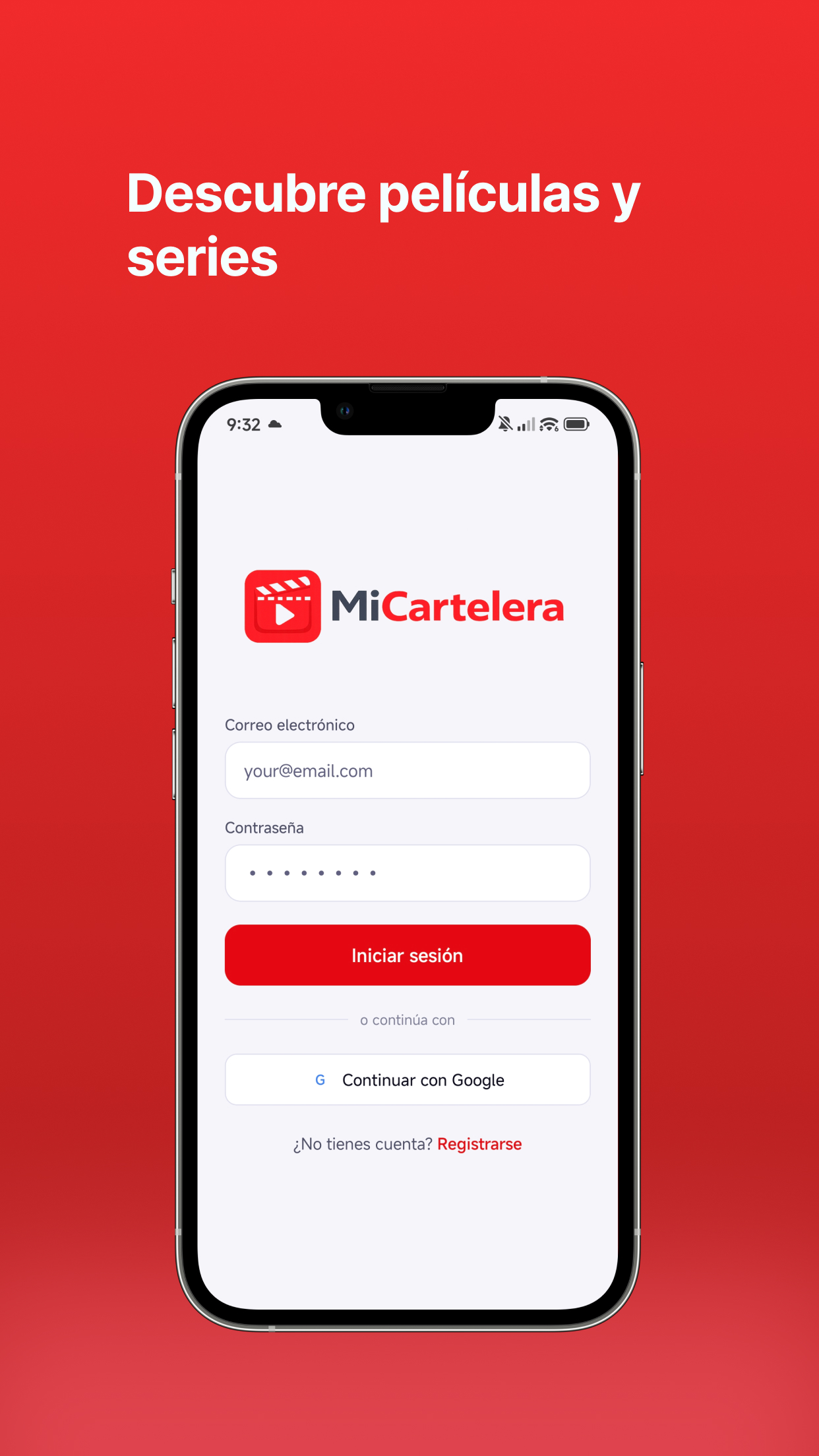 Inicio de sesión de MiCartelera